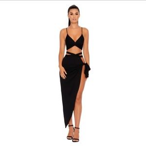 Two piece black skirt set